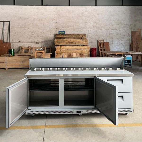 Stainless Steel Sandwich Prep Refrigerator Commercial Single Temperature 3 Door