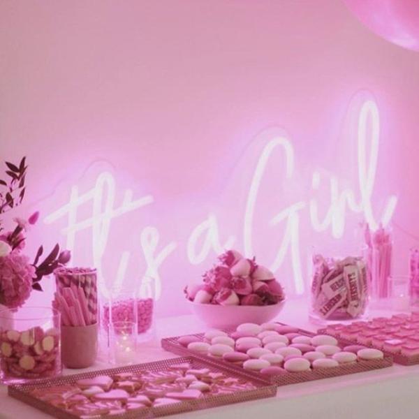 Rose Gold Happy Birthday Girls Air Shimmer Wall Party LED Custom Neon Light Sign Custom Letters
