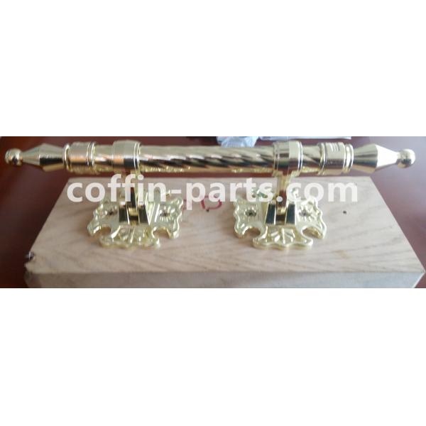 Strong Zamak Customized Casket Handles , Golden Metal Coffin Ornamental H9025