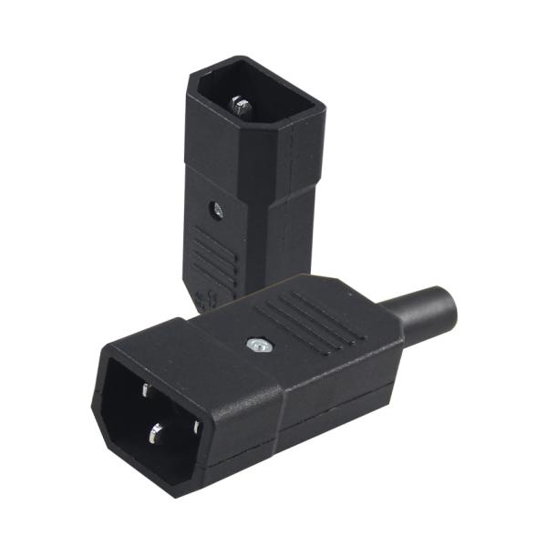 IEC C14 to C5 Power Adapter Black ABS Plug Converter