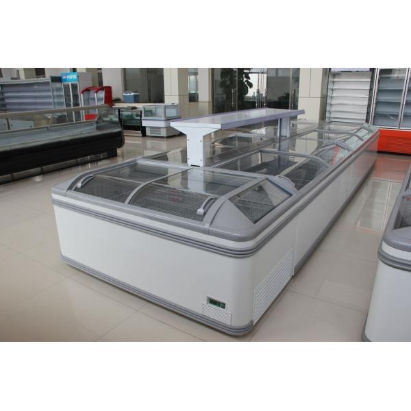 Замораживатель острова рекламы открытый верхний с стеклянной дверью для супермаркета