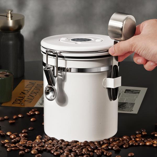 Round 1500ml Stainless Steel Coffee Storage Container for Commercial Buyers Beverage Stores