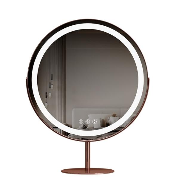 LED Makeup Mirror with Smart Touch Buttons USB Charging Interface and PVC Backboard for Personal Beauty