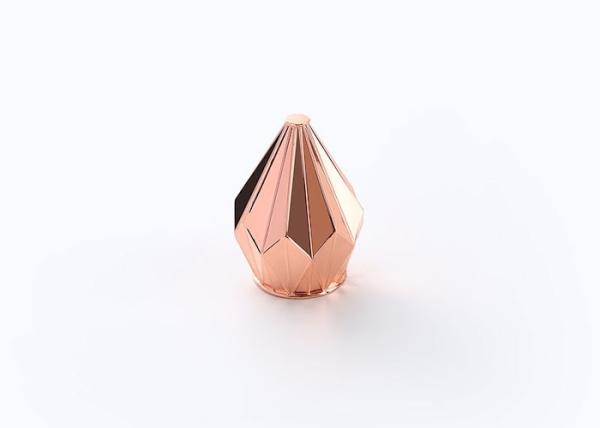 Luxury Unique Diamond Shape Gold Color Zinc Alloy Perfume Bottle Cap For Fragrance Bottle Caps Die Casting CNC Machining