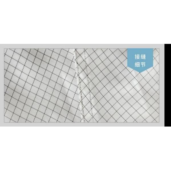 Противостатическая чистая комната одежда, полиэстерные проводящие нитки, костюм для чистой комнаты