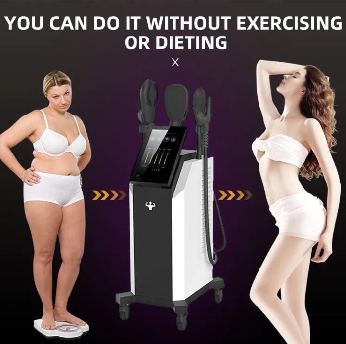 Fat Loss EMS Sculpting Machine Vertical 4 Handle RF Body Contouring