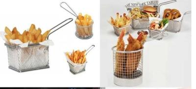 Mini Perforated Baking Tray Wire Mesh Deep Fat Fryer French Fries Holder Basket