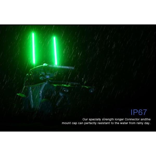 6-inch RGB Driving Light ATV Whips And Flags , Antenna Fiber Optic Whip Light