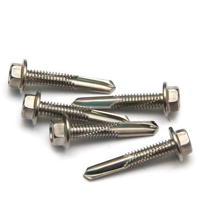 Hardened 410 Stainless Self Steel Hex Head Drilling Screws For Metal Point #5 Hi Teks