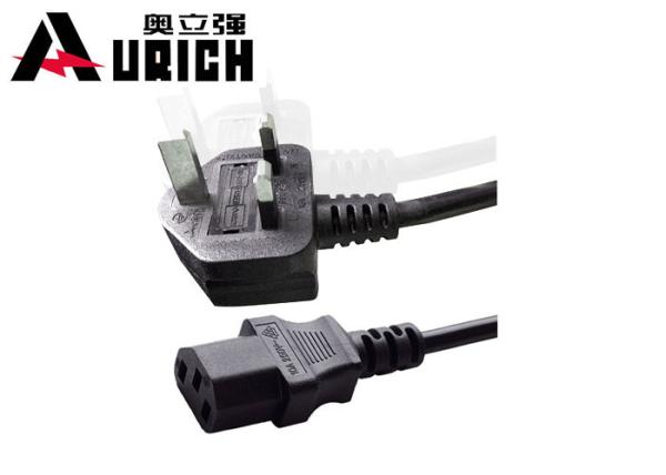 Computer / Electric Kettle Uk Power Cable 220v In Black Colour Y006a To St3