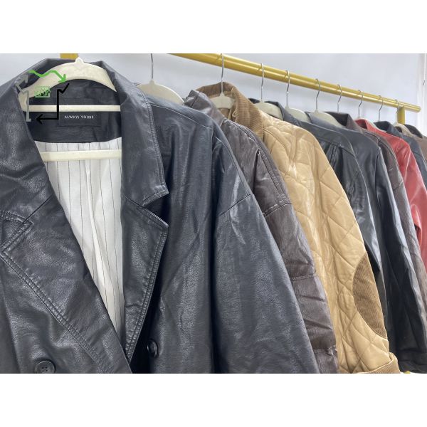 Men Women's Used Winter Clothing Adults Fashionable 2nd Hand Leather Jacket