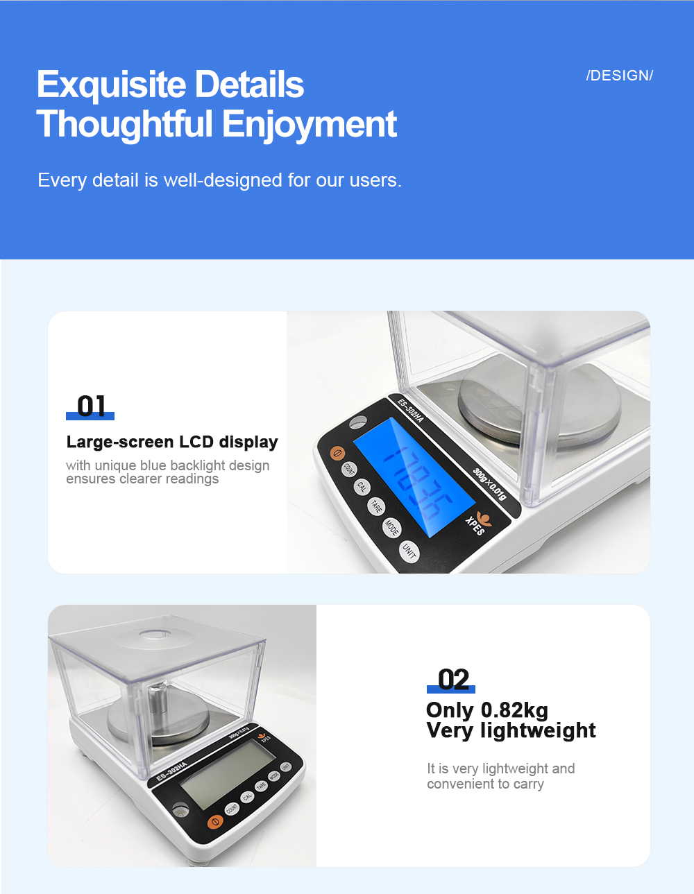 Electronic Balance 100g-1200g Range High Precision 0.01g Resolution Laboratory Balance with Hood Shield for Laboratory Weighing