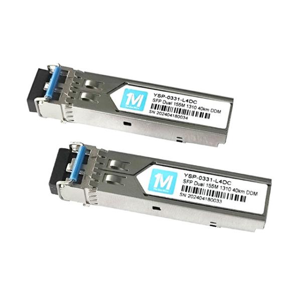 SMF Fiber Optic Module Pluggable SFP Transceiver 100BASE 155M Duplex 40km 1310nm LC Connector DDM for Network Connection