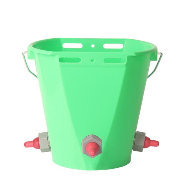 Contenedor de alimento para cabras de plástico verde/gris de 8000 ml con 2 a 4 pezones
