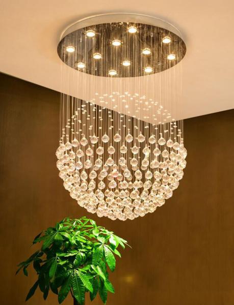 Modern K9 Large LED SphericLiving Room Crystal Chandeliers Round Large Chandelier(WH-NC-28)