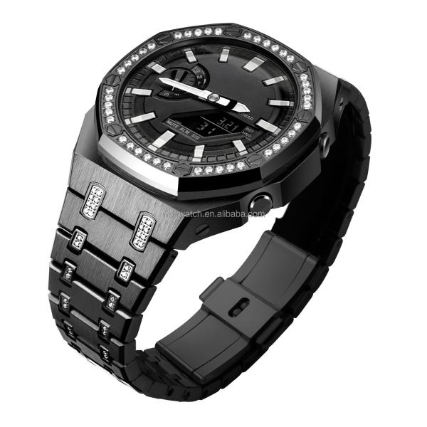 Caixa de relógio de aço inoxidável e banda para Casio Ga2100 G Shock