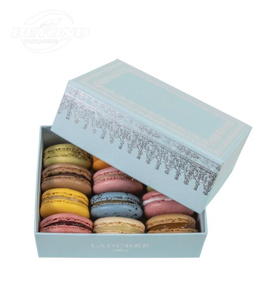 Free Design Custom Logo of high-end food grade macaron chocolate  paper packaging box macaron cake gift box