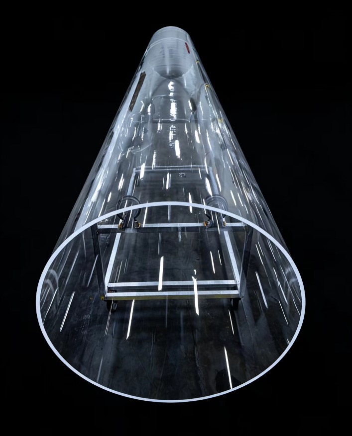 Clear Quartz Tube Ozone Free Polished Customizable for Heater / Tube Furnace