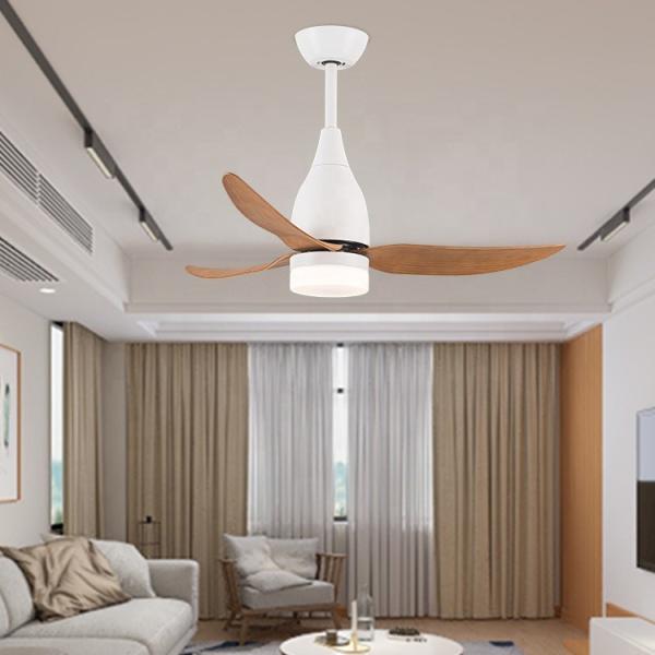 Ventilateur de plafond LED décoratif, ventilateur de plafond en courant continu avec lumière et télécommande