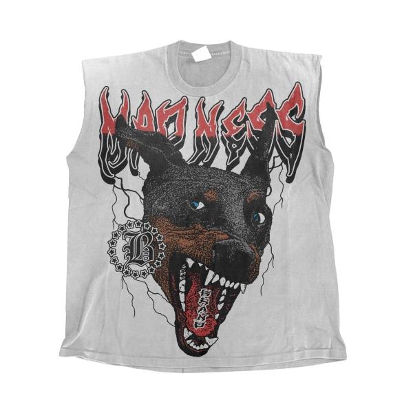 Men's Sleeveless T-Shirt with Custom Logo DTG Print and Vintage Washed Ribbed Design