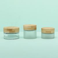 Face Cream Packaging Glass Cosmetic Cream Jar 30g With Screw Bamboo Cap