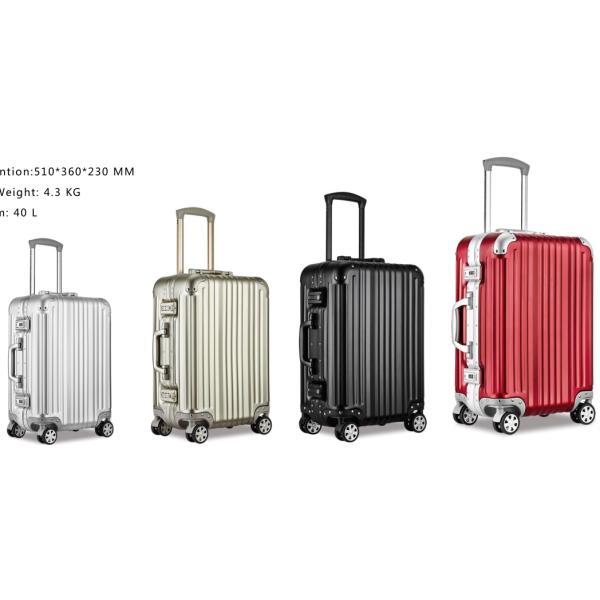 Gold Full Aluminum Cabin Luggage Carrier With Universal Wheels Less Jointed Gap