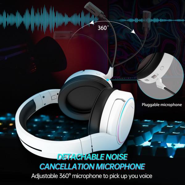 2.4G PC Wireless Gaming Headphones With Volume Control Over Ear Headsets