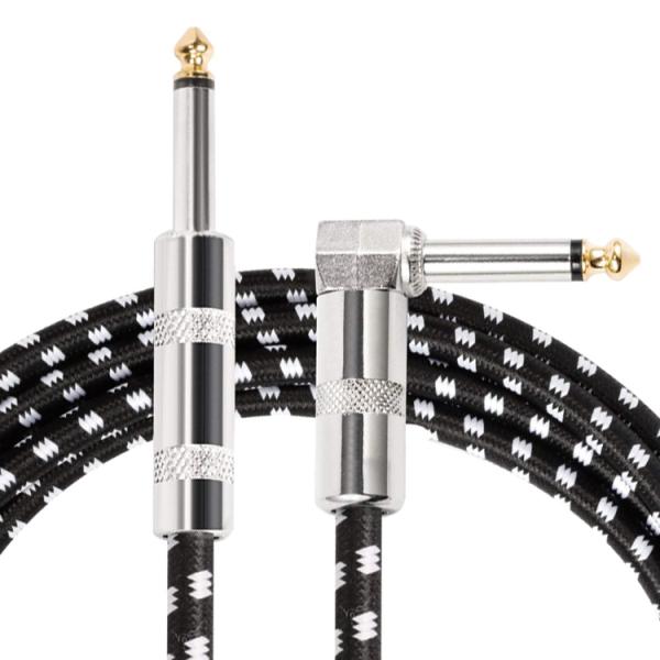 OEM 1M 1/4 Inch 6.35mm TS Right Angle Instrument Accessories Bass Amplifier Pedal Guitar Jack Patch Cable