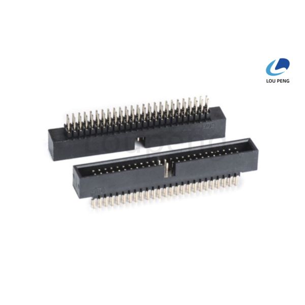 Double Row IDC Cable Socket Connector Right Angle SMT Current Rating 3A Per Contact Compact Design for Electronic Devices