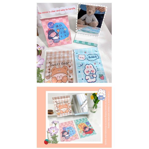 Extra LOGO Yes Heart Shaped Travel Cosmetic Small With Logo Mirror For Easy Touch-Ups