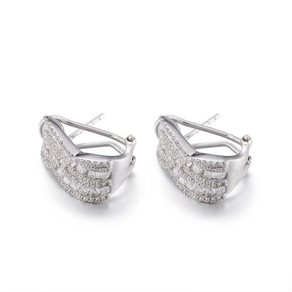 White 925 Silver CZ Earrings 1.69g 7mm Cubic Zirconia Stud Earrings