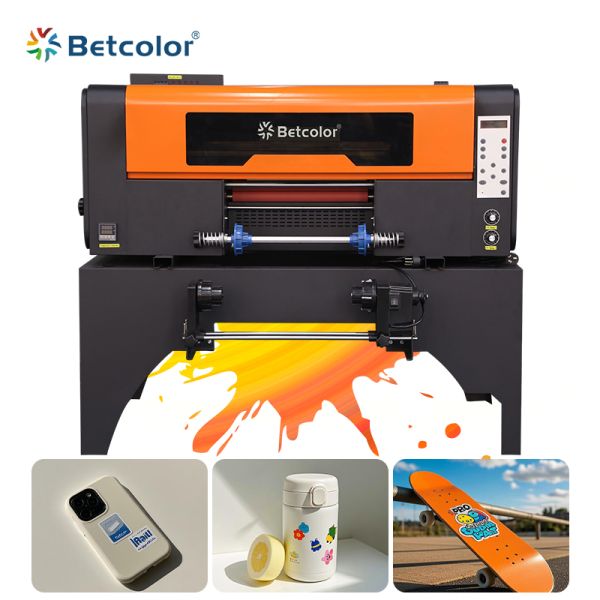 Mobile Phone case Water Cup Skateboard Pattern Printer Multifunctional Label Printer 3 Heads 30cm UV DTF Printer