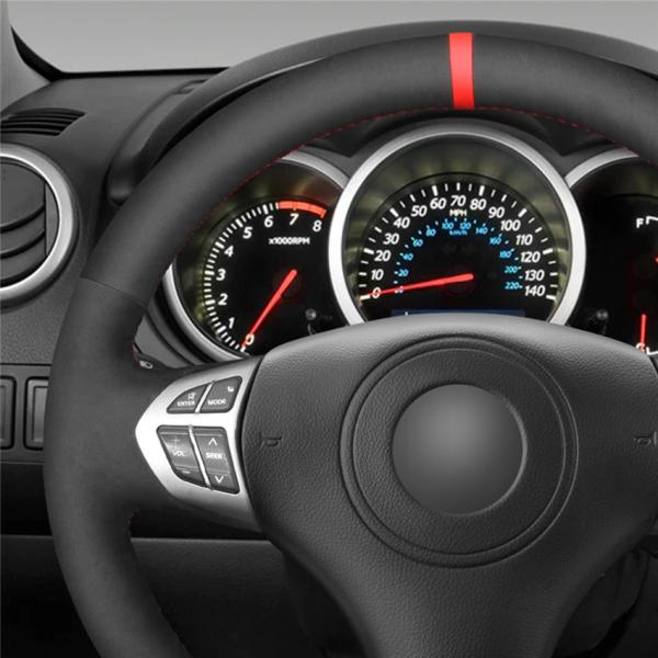 2006-2015 Leather Hand Sewing Black Suede Steering Wheel Cover for Suzuki Grand Vitara