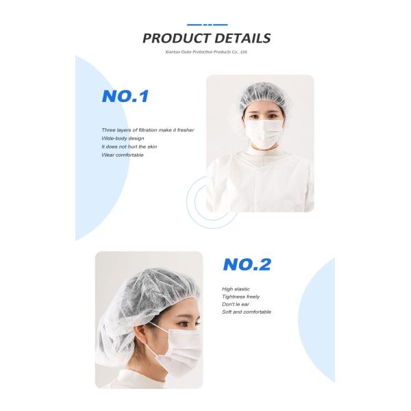 Protective 3 Ply Disposable Surgical Masks Non Woven Examination Type