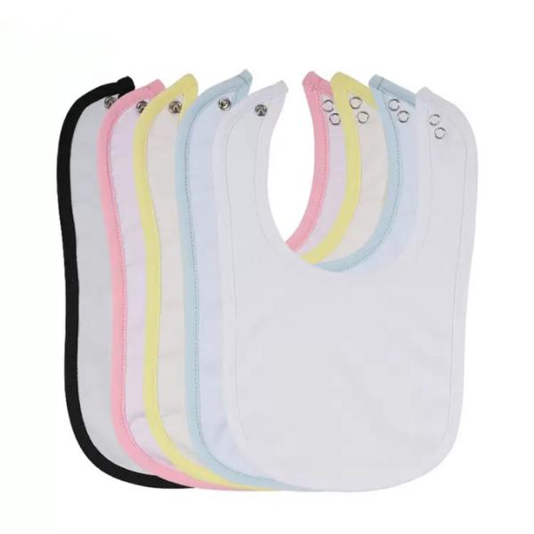 Sublimation Blanks Soft Cotton Terry Fancy Newborn Toddlers Baby Bibs For Feeding Teething Drooling