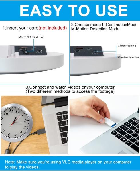 Security Plastic Mini Hidden Camera WIFI Wall Clock Hidden Camera