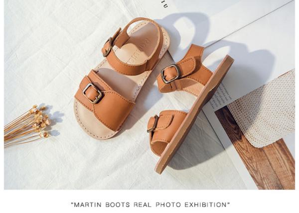 Magic Tape Cowhide Children Shoes Sandals
