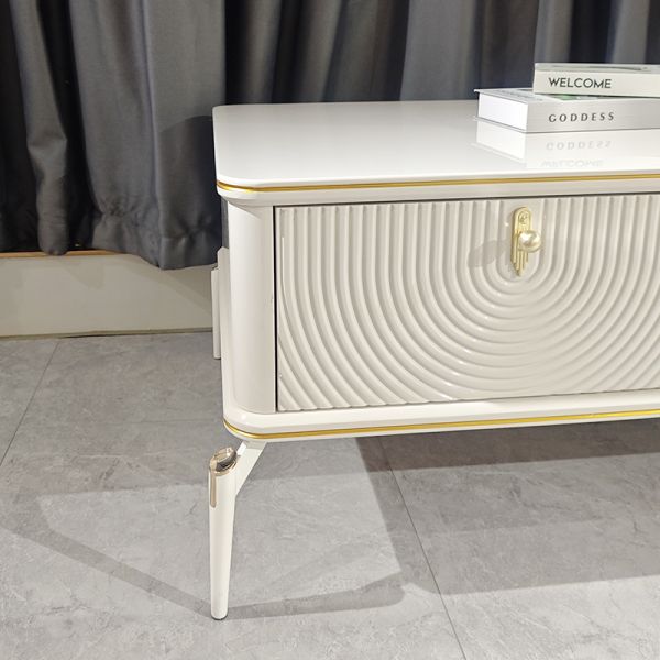 Modern Design Rectangle White Wood TV Stands Living Room Furniture Large Storage Wooden Luxury Home TV Cabinet