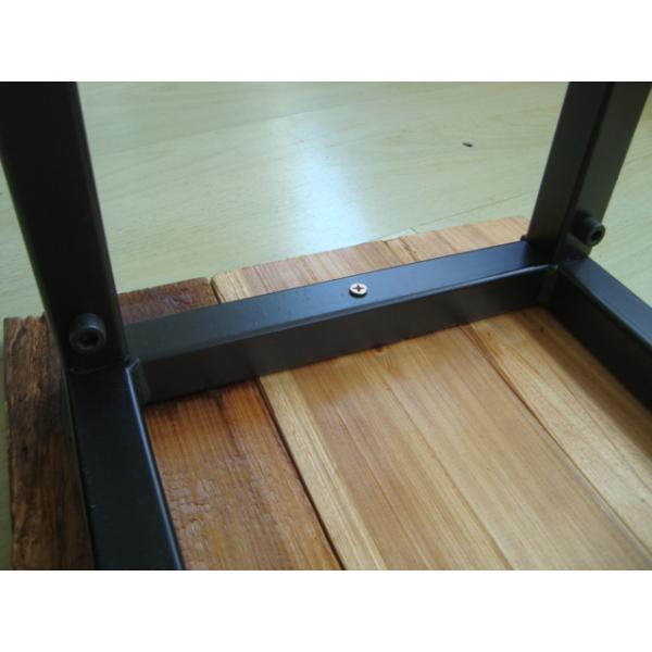 Wooden And Metal Plant Display Rack , Bamboo Shelves Plant Display Stand