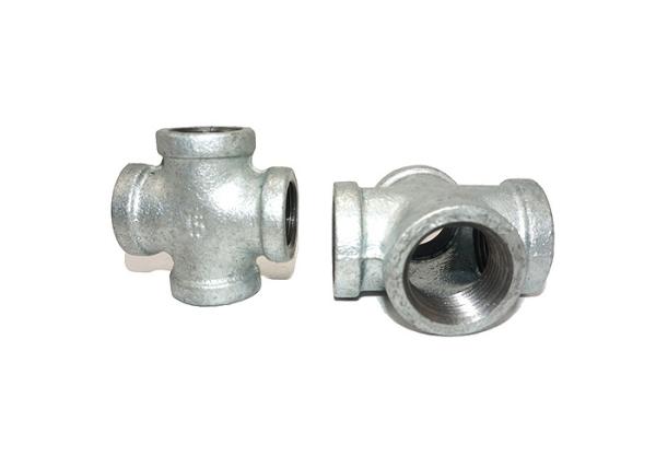 White Malleable Iron Reducing Plumbing Pipe Fittings Socket Weld Cross Eco Friendly