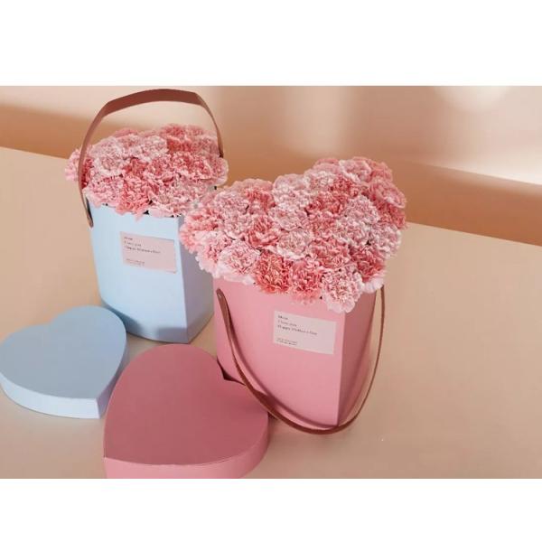 Luxury Pink Black Cardboard Paper Rose Packaging Heart Shape Tube Gift Box with Lid