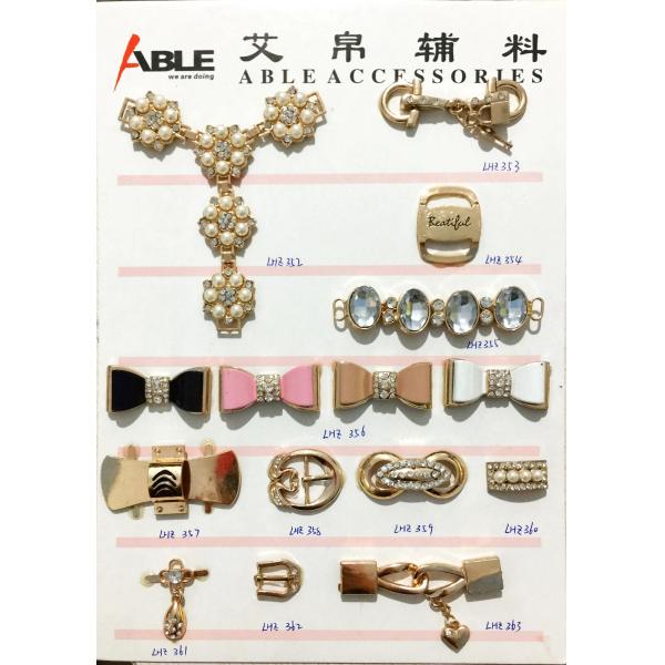 Rhinestone Shoe Ornaments Chain Buckles For Shoes Accessories , Custom Size