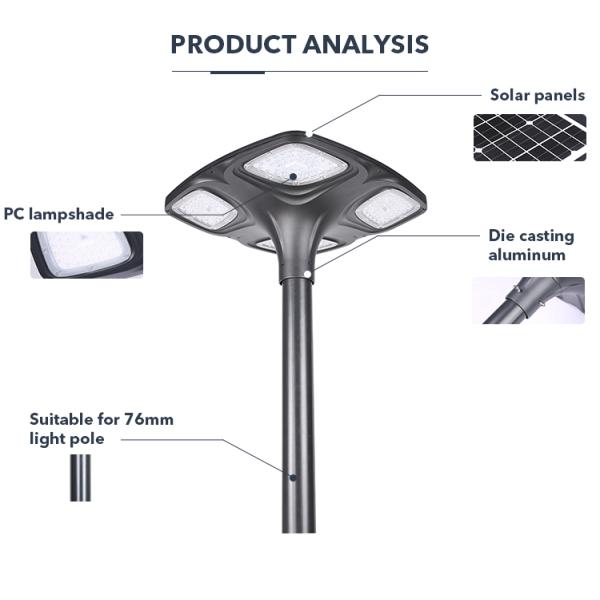 IP65 Courtyards LED intelligent Outdoor Garden Solar Light High Brightness Solar Street lamp