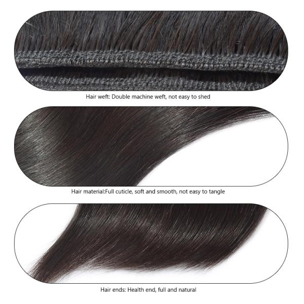 Glossy 100 Remy Human Hair Extensions , Soft Brazilian Straight Hair Bundles