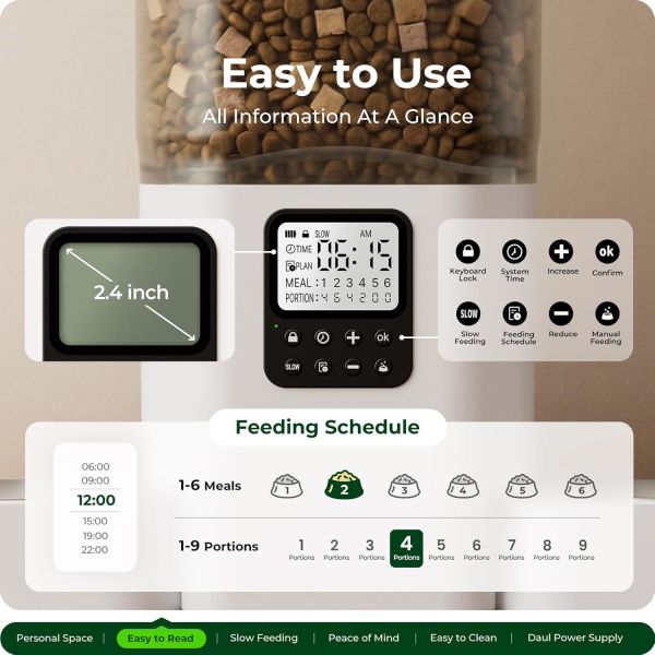 Smart WiFi Automatic Cat & Dog Feeder with Wide Angle Monitoring
