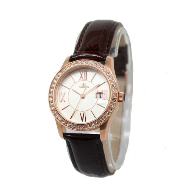 White Red Small Round Ladies Fashion Watches Auto Date Tourbillon