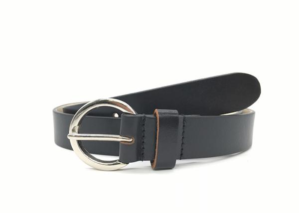 Round Buckle 140CM Womens Genuine Leather Belt Print Logo