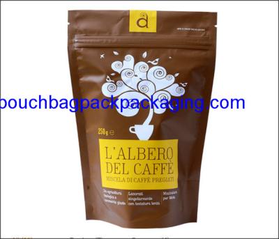 Stand up pouch with zip, doypack with zipper full printing for coffee 250g