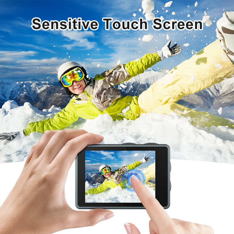 Best Popular 5K Dual Touch Screen Action Camera WiFi Remote Control Waterproof Cam for Outdoor Adventure Shooting