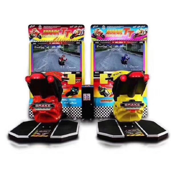 Plastic Moto Racing Game Machine 2200*2500*2500mm Cool Coin Operated Driving Simulator